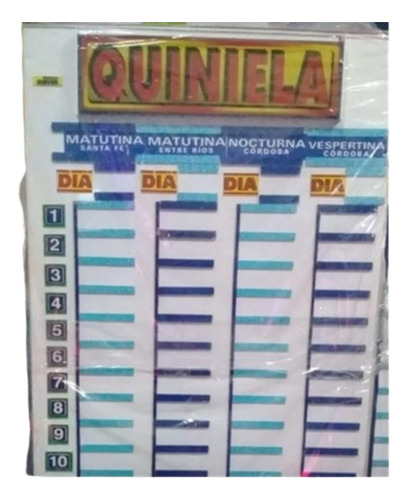 Cartel Blanco 10 Premios 4 Quinielas Para Agencia Emporio