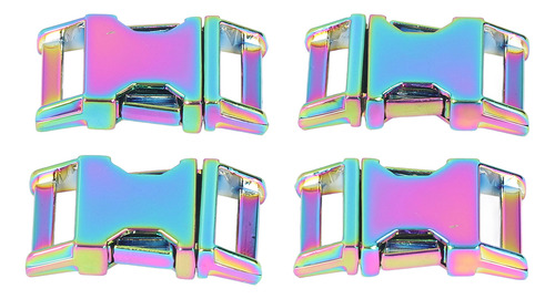 Side Release Buckle 4pcs 25x47mm Zinc Alloy Glossy Wide