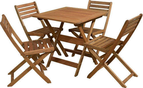 Imagen 7 de 8 de Mesa Madera Eucalipto Exterior Jardin Plegable 75cm Arandu