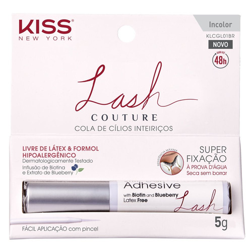 Cola Para Cílios Postiços Kiss Ny Lash Couture - Incolor