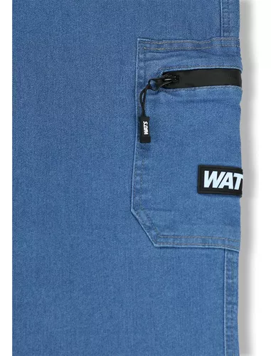 CALÇA WATS SKT CARGO JEANS CLEAN