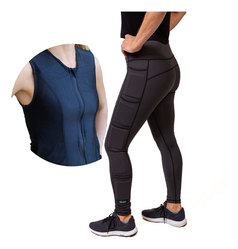 Conjunto Ropa Entrenamiento Peso Medio Chaleco Para Mujer 3