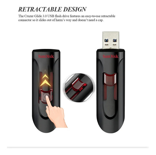Pen Drive Usb Sandisk 3.0, 256 Gb, Memory Stick U Disk
