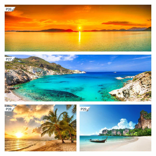 Imagem 8 de 10 de Papel De Parede Adesivo Praia Paisagem Céu P32 - 12 Unidades