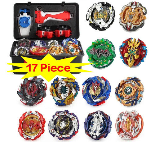 Set 17 Beyblade Burst Gt Con Funda Y Lanzador De Cuerdas