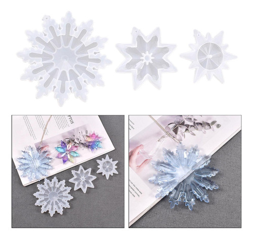 Molde De Silicona Fundida Con Forma De Copo De Nieve Con For