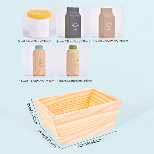 Juego De Desayuno En Caja De Madera Para Niños, Estilo A