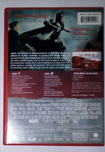 Blade 2 - 2 Dvds - Importado - Guillermo Del Toro (Usado)