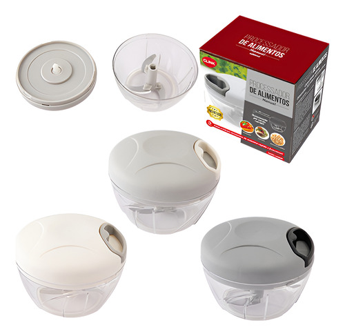 Processador Triturador Alimento Manual 3 Lâminas 400ml Clink
