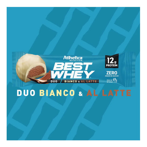 Best Whey Bar - 12 Barras Proteícas - Atlhetica Nutrition Sabor Bianco & All Late Duo
