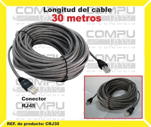 Cable Adaptador Utp Cat 5e 30 Mts Ref: Crj30 Computoys Sas