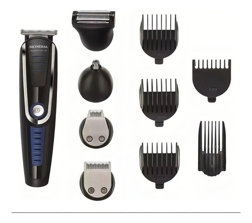 Aparador De Pelos Super Groom 10 Bivolt Mondial Cor Preto 127/220V