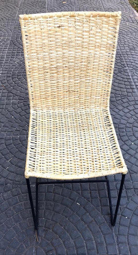 Silla De Mimbre Y Hierro