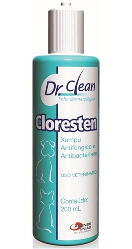 Imagem 1 de 2 de Shampoo Cloresten Cães E Gatos Dr.clean Agener União 200ml