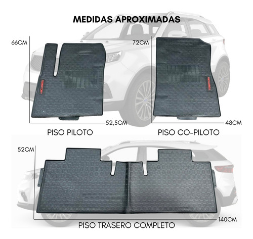 Pisos De Goma Calce Perfecto Para Ford Territory 2019-2023