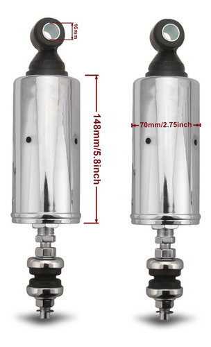 Amortiguadores Traseros Cromo Para Harley Davidson Softail