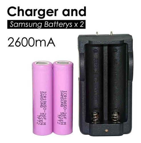 Bateria 18650 Samsung 2600mah + Cargador