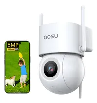 Comprar Cámara de seguridad exteriores AOSU 3K Camara Vigilancia WiFi inteligente de grabación 24\u002F7 para seguridad hogar con alertas de luz de sonido, vista de 360°, seguimiento automático