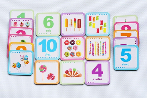Juego Interactivo Memorias Números Madera De Ingles/español