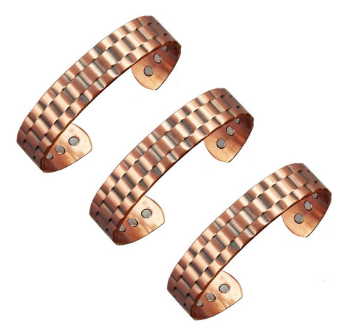 .. 3 Piezas Pulsera De Cobre Puro Para Hombre Pulsera