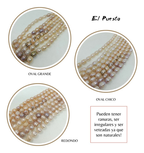 Perlas De Rio Naturales Por Tira 40cm Bijouterie Joyeria