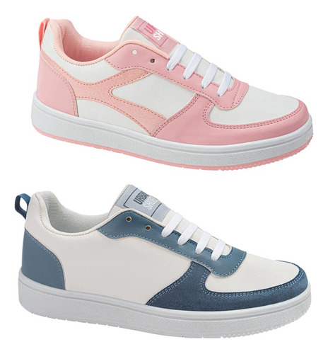 Kit Tenis Antiderrapante Urban Shoes Bicolor Para Mujer 32