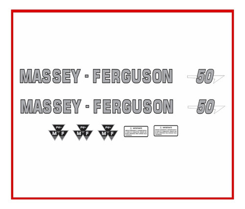 Kit Adesivo De Trator Massey Ferguson Mf 50 + Etiqueta Mk Cor Adesivo Massey Ferguson Mf 50
