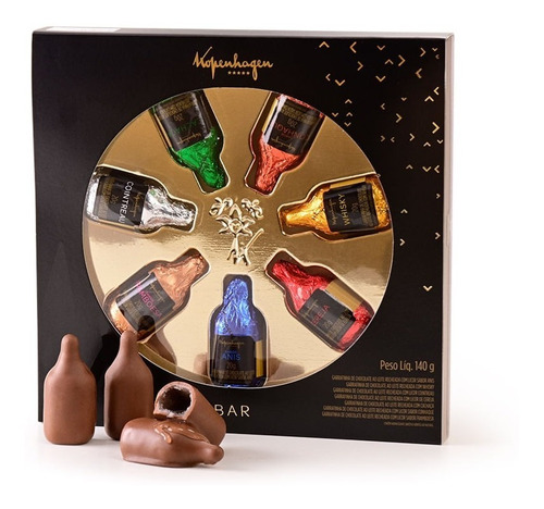 Garrafinhas De Chocolate Ao Leite Com Licor 140g Kopenhagen