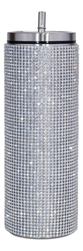 Vasos De Botella De Agua Con Brillo De Diamantes De Plata