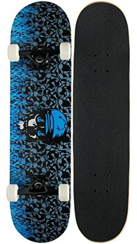 Tabla Skate Kpc Pro Skateboard Completo, Llama Azul