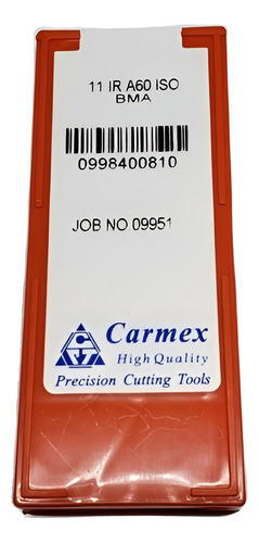 Porta Insertos Barra Roscado 8mm+10 Insertos 11ir A60 Bma
