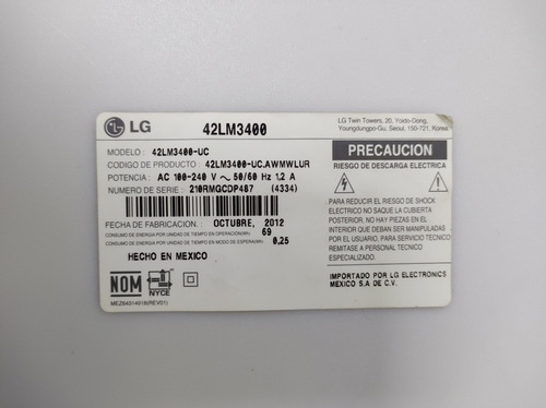 Fuente De Poder Tv LG 42lm3400 Fuente De Poder Tv LG 42lm3400