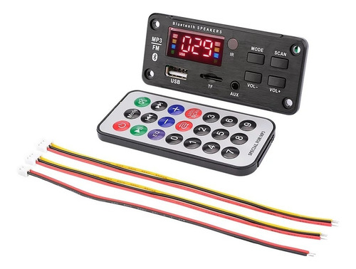 Imagen 1 de 8 de Lector Panel Bluetooth Mp3 Usb Micro Sd Radio Aux + Control