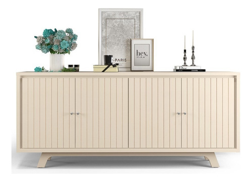 Balcão Buffet Aparador Para Sala De Jantar Breeze D04 Creme 