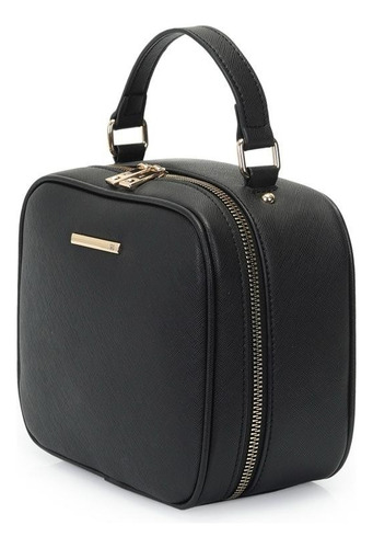Bolsa Transversal Quadrada - Wj Acessórios (046209) Preto Lisa Ouro Preto