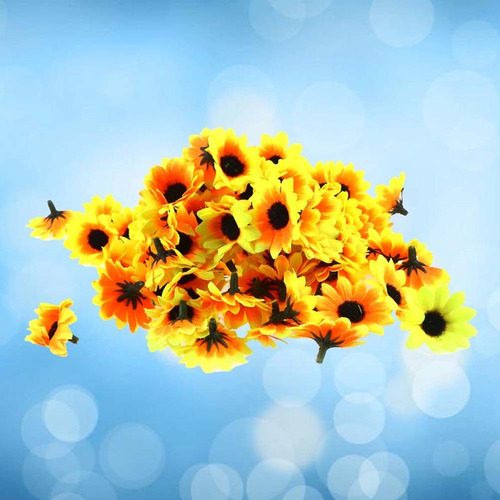 Hf 200 Cabezas De Girasol Artificiales De Plástico Realista.
