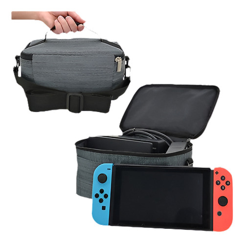 Bolso De Viaje Gris Maletín Para Interruptor De Nintendo Con