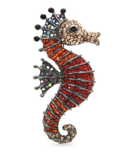 Prendedor  Broche Caballito Colores Strass Brillantes 