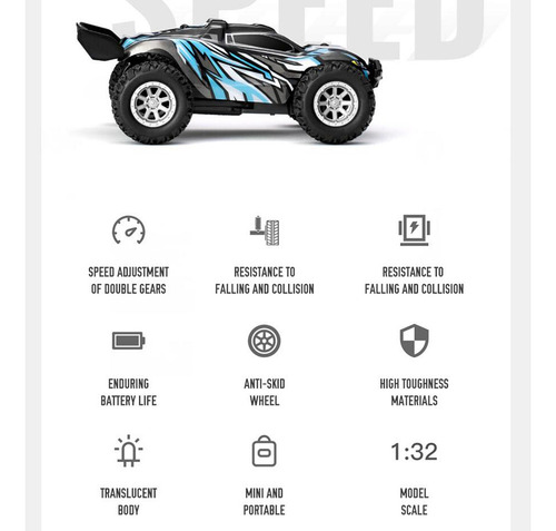 S658 1/32 Rc Car 2,4 Ghz 2wd De Alta Velocidad Vehículo