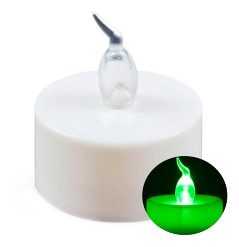 Velas Decorativas Led Verde Baterias Inclusas Kit 24 Un