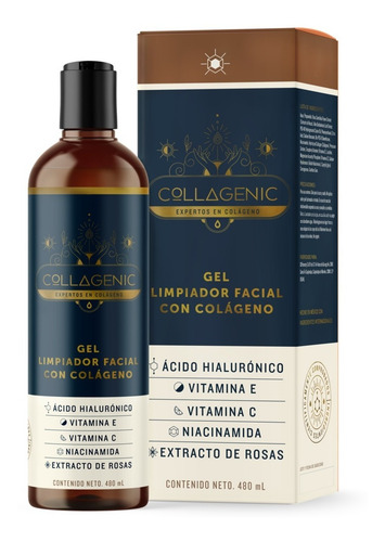 Imagen 1 de 8 de Gel Limpiador Facial 480ml Colágeno Vitamina C Y Hialurónico