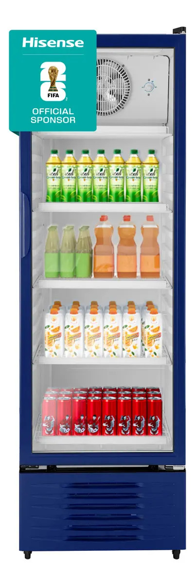 Hisense CVC494N3AWX Congelador vertical con puerta de cristal,13 pies cúbicos,Refrigerante Eco-friendly,Sistema de Ventilación Anticondensación,60x65x185cm(AnchoxLargoxAlto)