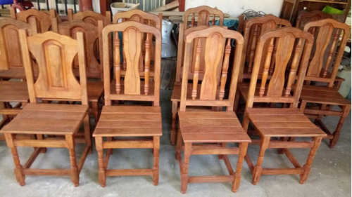 Imagen 5 de 5 de Mesa 2m + 8 Sillas Algarrobo Sin Tapizado