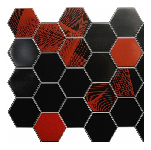 Dundee Deco Pg- Panel Pared Pvc Hexagonal Color Negro In