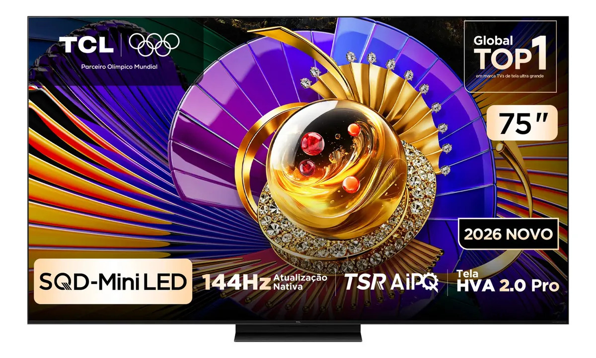 Smart Tv Tcl 75 Polegadas Sqd-Mini Led 4k C7l Wifi Bluetooth Google Tv Hdr10+ Ultra Slim 75c7l