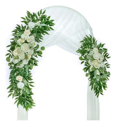 Guirnaldas De Flores Artificiales Y Gaza Blanca Para Adornar