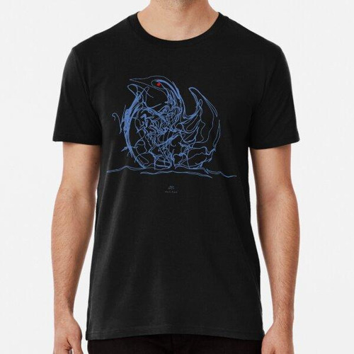 Remera Swan-1d. Light Blue On Black Background-(red Eyes Ser