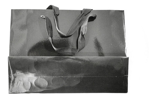 Bolsa Cartulina Negra Laminada 32x10x23 Con Manija X50 C