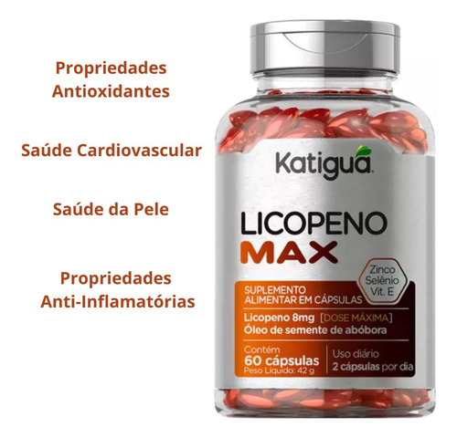 Kit 2 Suplemento Licopeno Max Zinco Vite 60cps Katiguá