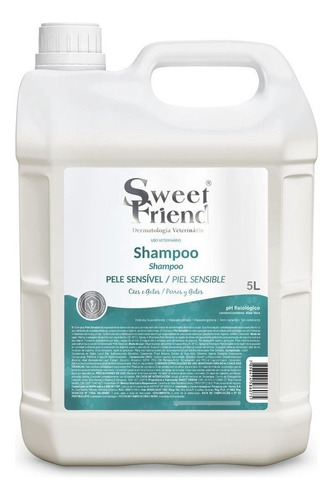 Shampoo Pele Sensível - Sweet Friend - Cães E Gatos -5litros Fragrância Suave